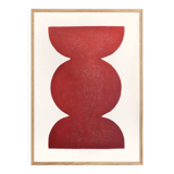 Abstract painting 50x70cm "Romy" red signed Eawy