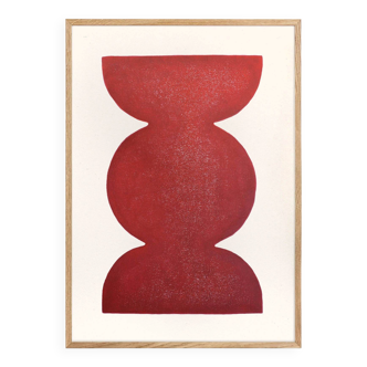 Abstract painting 50x70cm "Romy" red signed Eawy