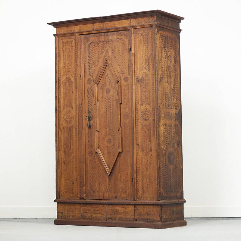 Painted Folk Art Bridal Cupboard