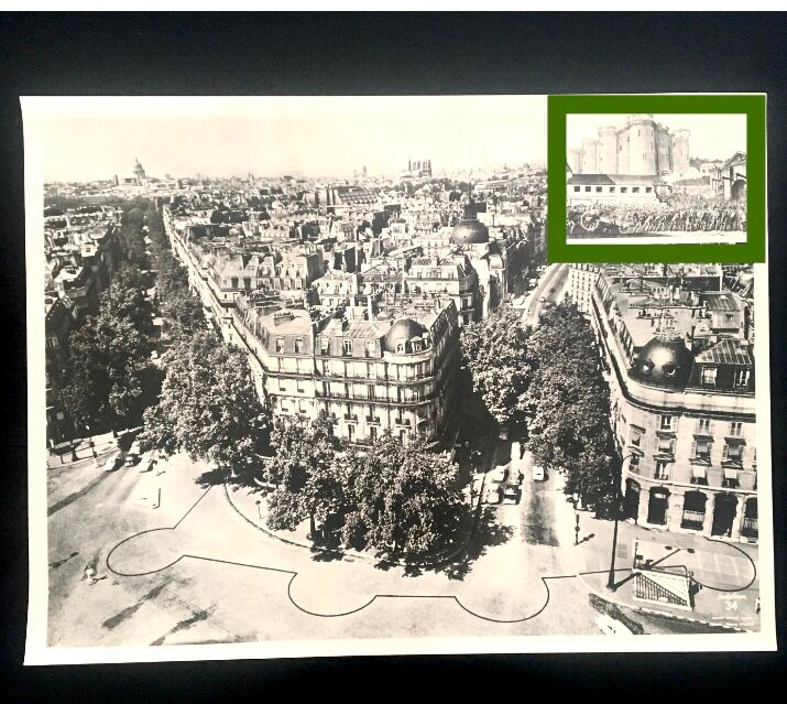 Aerial photo of Paris, 50s
