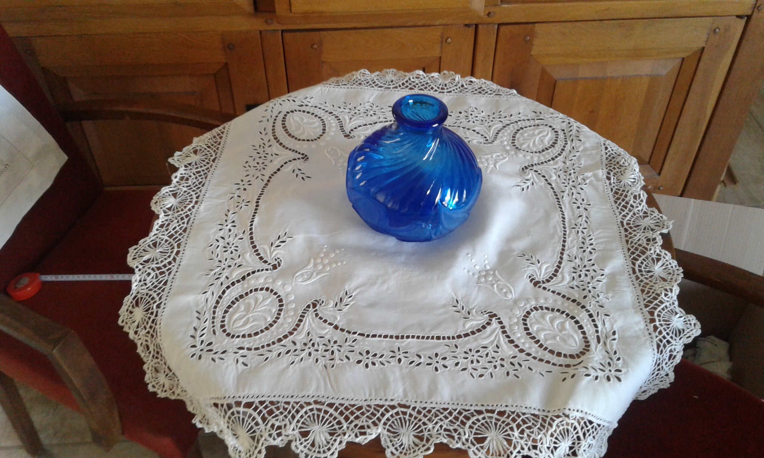 Blue glass vase. Art Deco