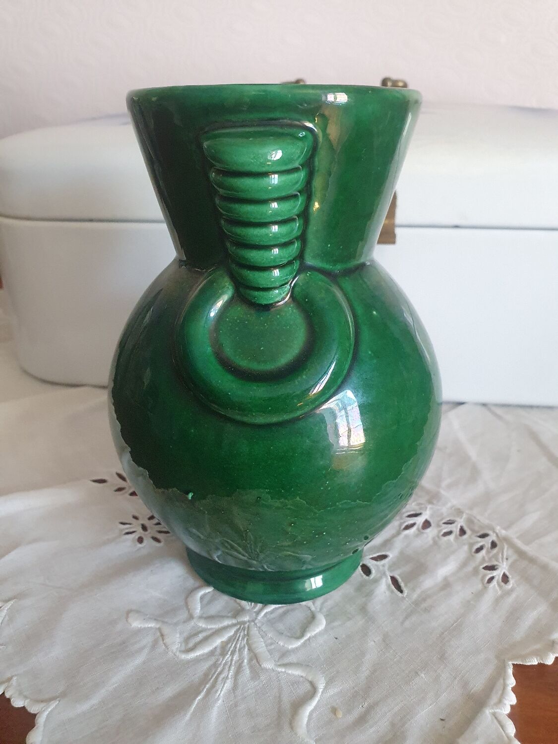 Vase amphore en céramique de St Clément signé B.letalle numeroté