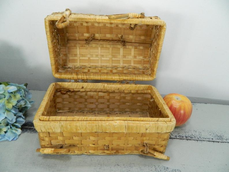 Wicker basket with a handle, vintage