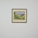 vintage brown frame painting dunes