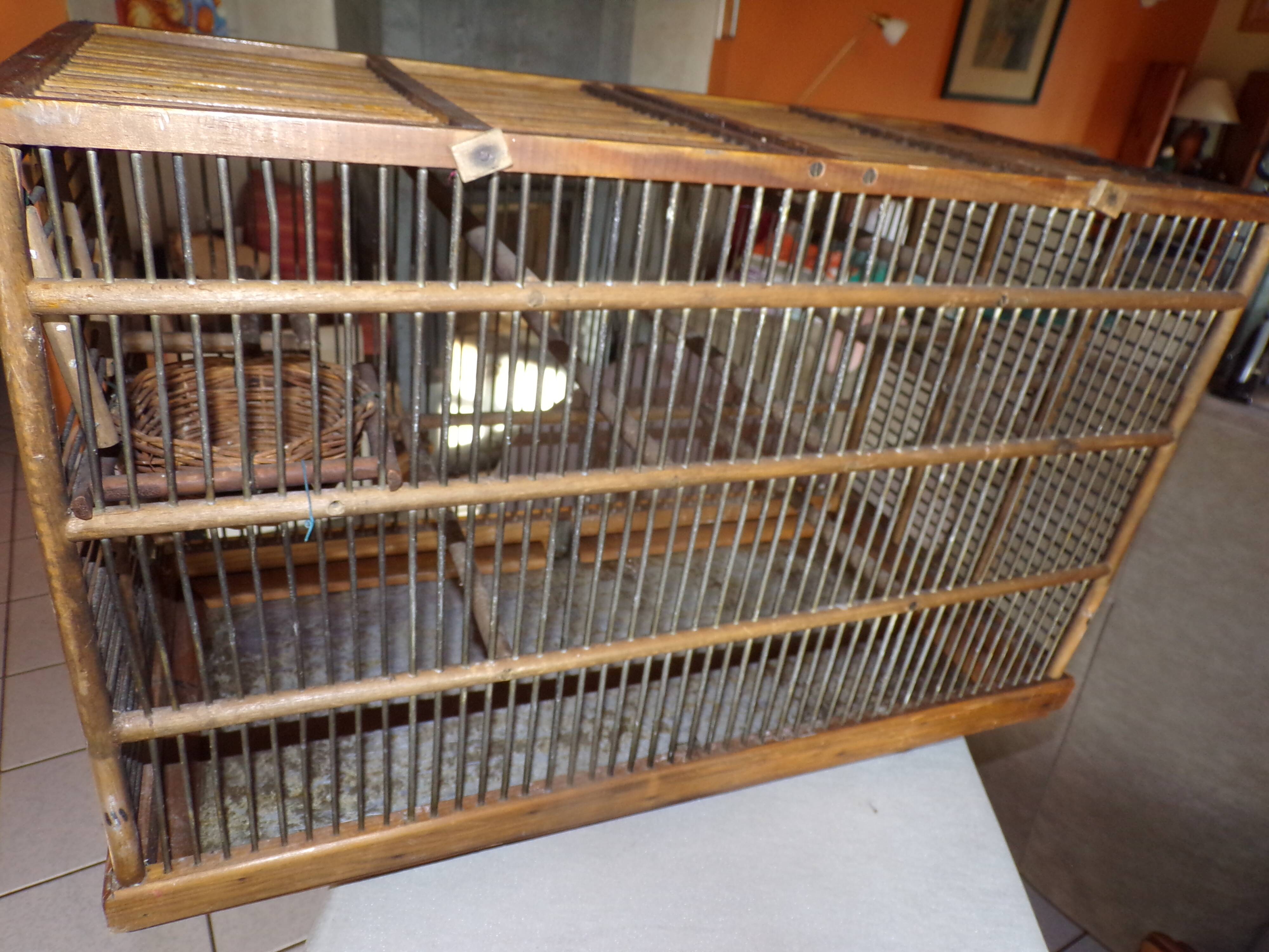 Ancient wooden birdcage