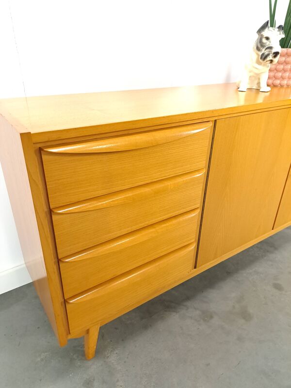 Buffet en placage avec tiroirs et poignées en bois buffet vintage