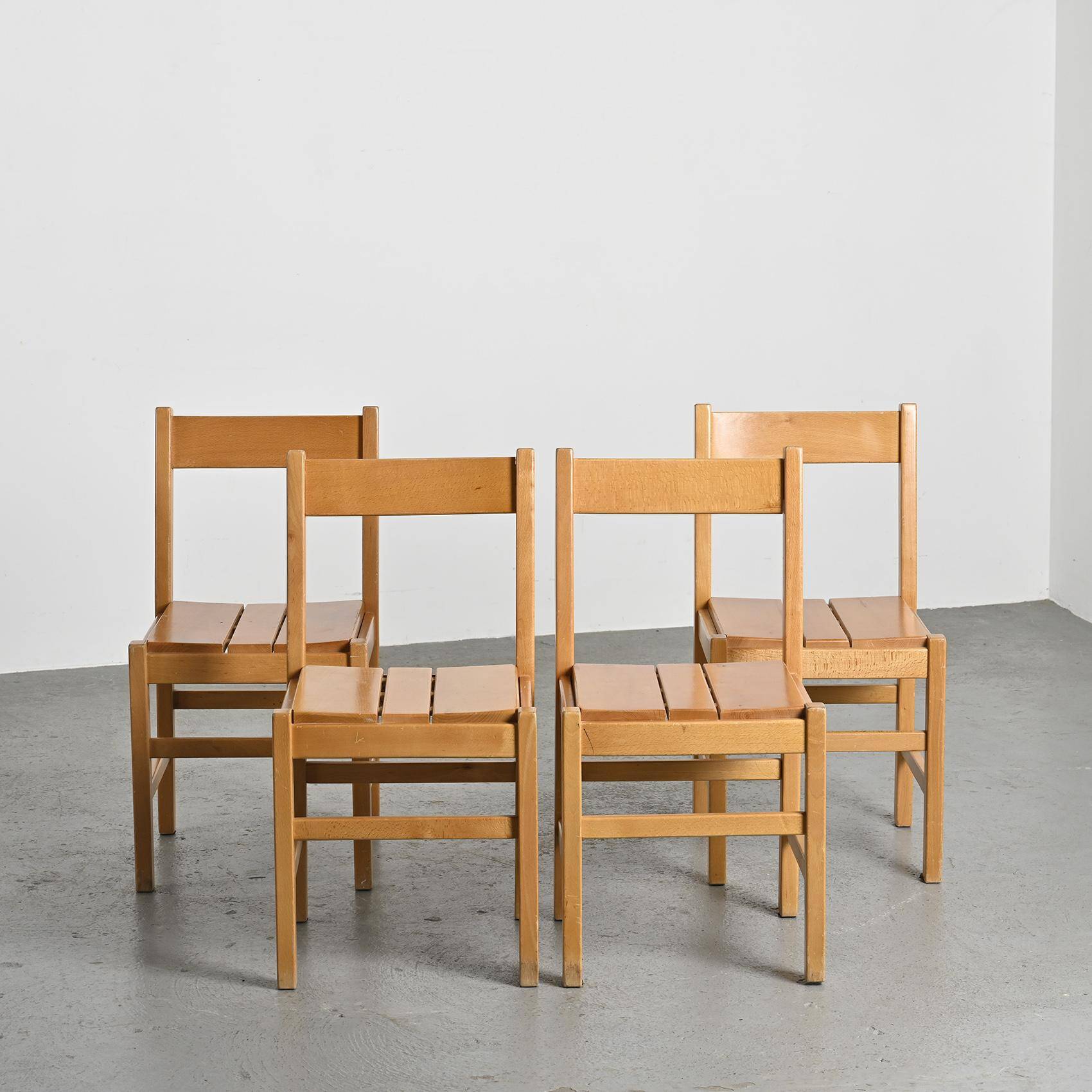 Solid pine chairs, La Cascade Residence, Les Arcs 1600, 1970