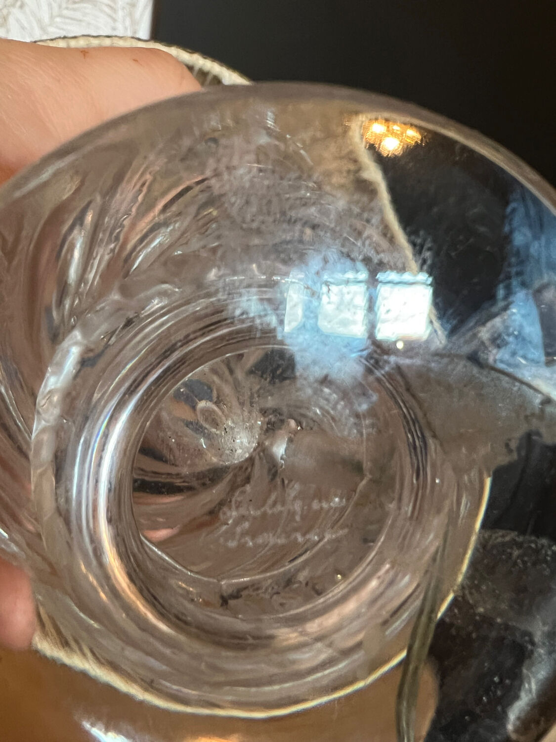 Lampe "Bamako" en cristal de Lalique France - Vintage vers 1970