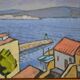 Marseille Corniche Valmer seaside landscape painting HST signed Roche