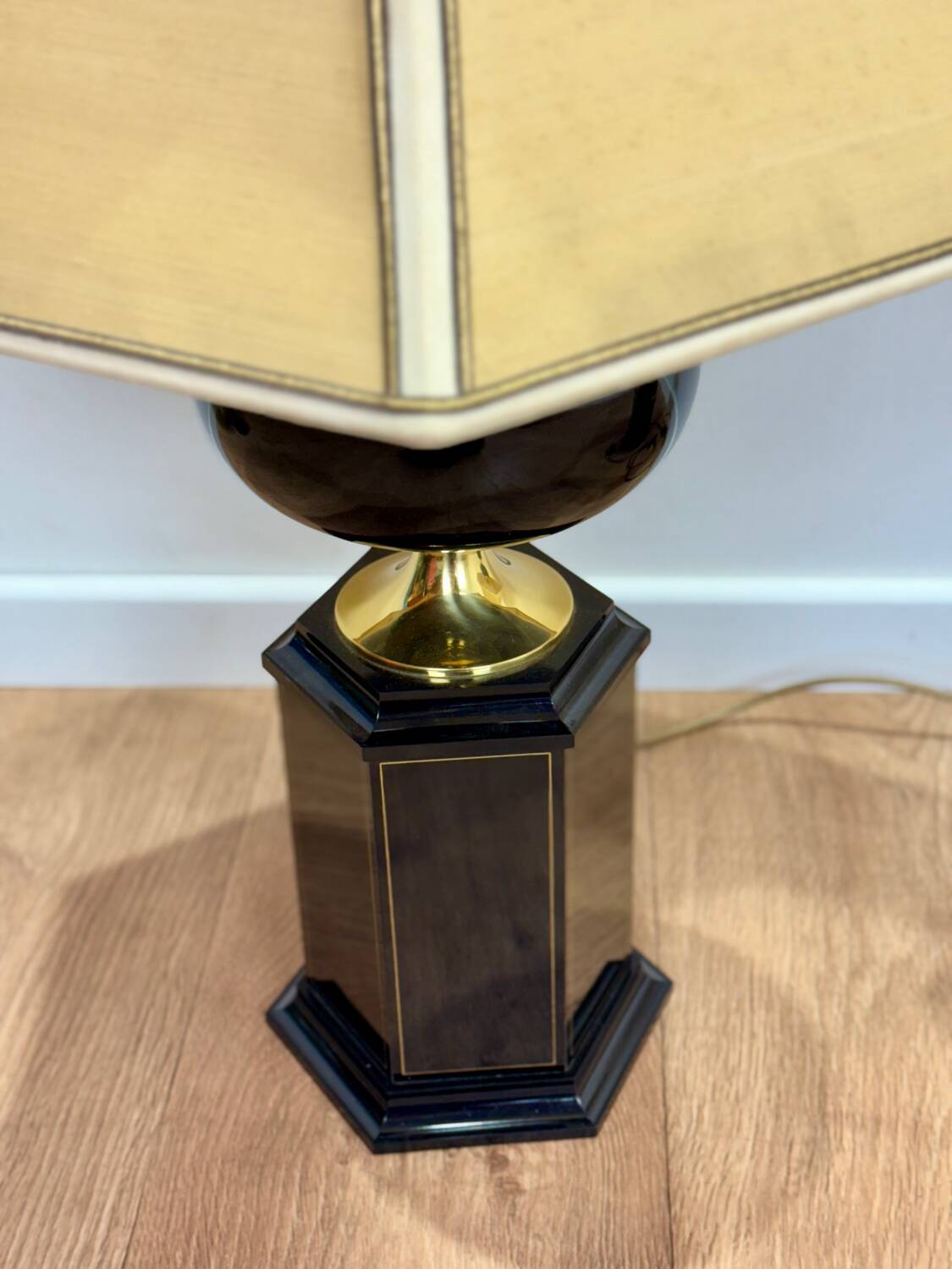 Paire lampes de table xl hollywood regency design "jackson" par le dauphin, france, années 70 - vintage -