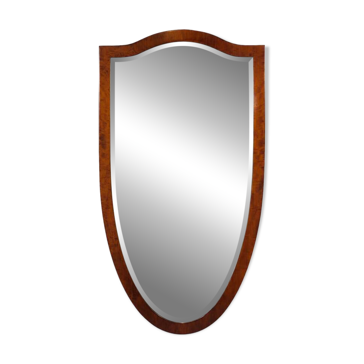 Early Biedermeier Large Antique Pearwood Shield Wall Mirror, Vienna, 1820s