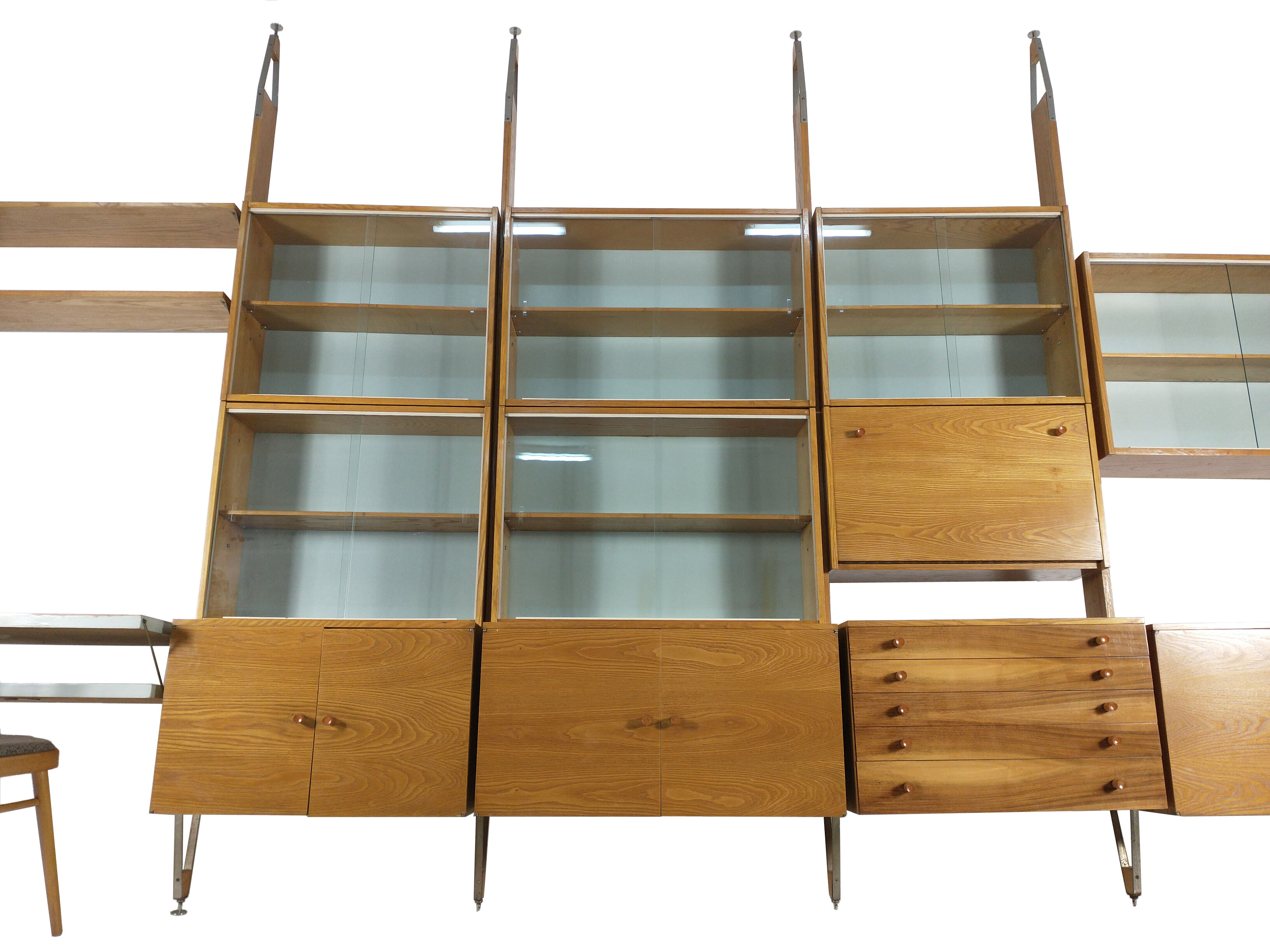 Unité murale modulaire vintage par Jitona, années 1960, ensemble de 6