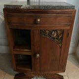 Art Deco wood and marble bedside