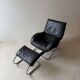 Swiss lounge chair with ottoman by Robert Haussmann from the 1980s.