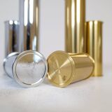 Modern Swedish candle holders in brass and steel, Englesson, Sweden, 1970s