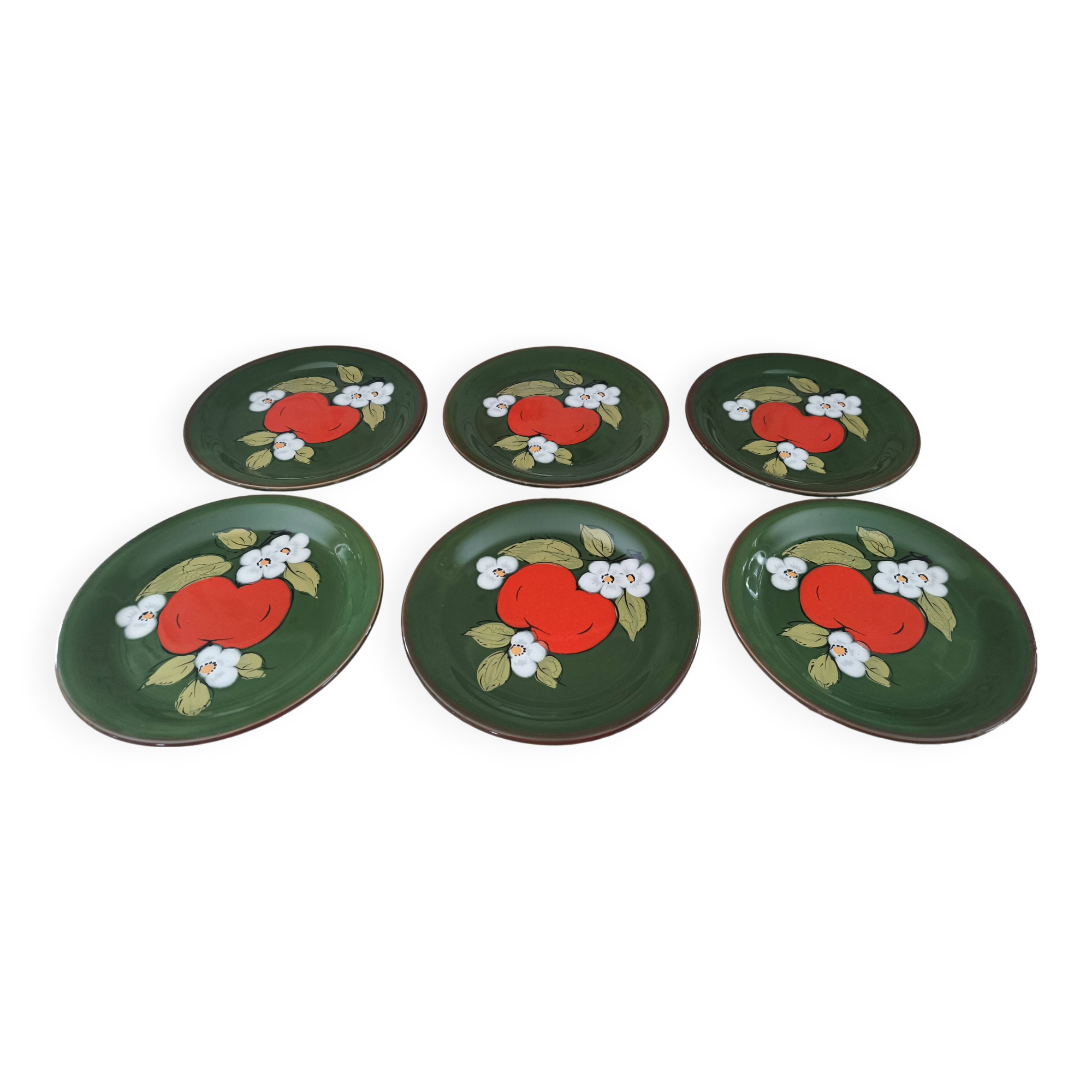 Set of 6 vintage Zeller Keramik dessert plates Eden model