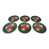 Set of 6 vintage Zeller Keramik dessert plates Eden model