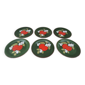 Lot de 6 assiettes à dessert vintage Zeller Keramik modèle Eden