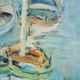 Old Oil on Wood Painting G. Peyrot: Villefranche