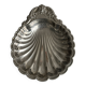 Large silver-plated metal dish, shell shape