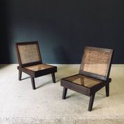 Low Modernist Folding Chairs by Pierre Jeanneret for Chandigarh, India, 1960s, Set of 2