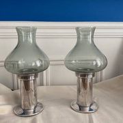 Glass and silver-plated metal photophores Cohr Denmark