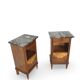 Tables de chevet italiennes en placage d'acajou avec de splendides