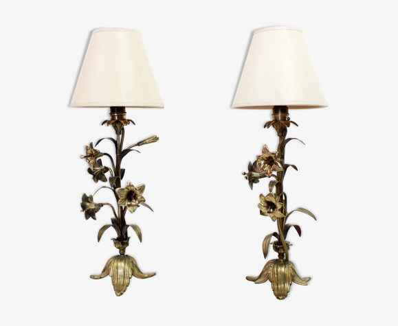 Paire de lampes "fleurs"