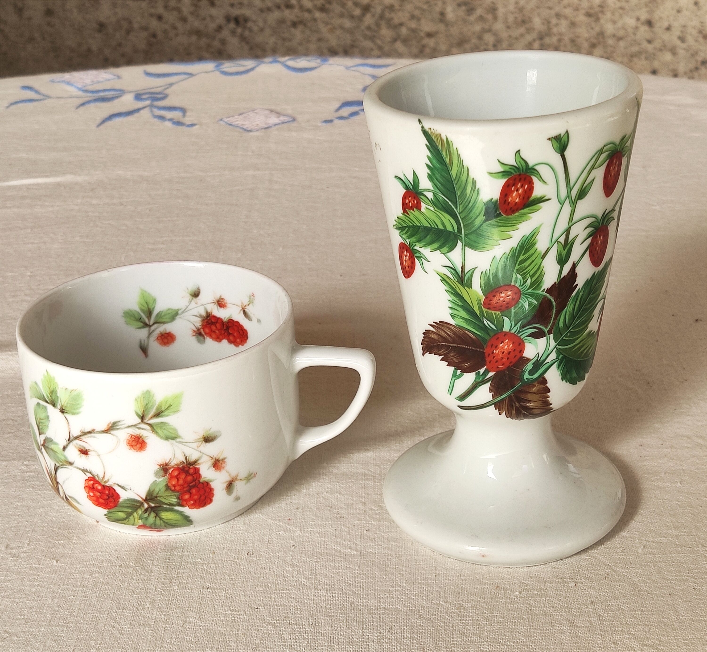 Matching mazagran and cup - paris porcelain