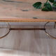 Bronze and marble coffee table