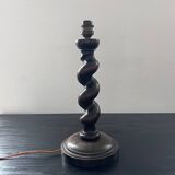 Turned wooden lamp base