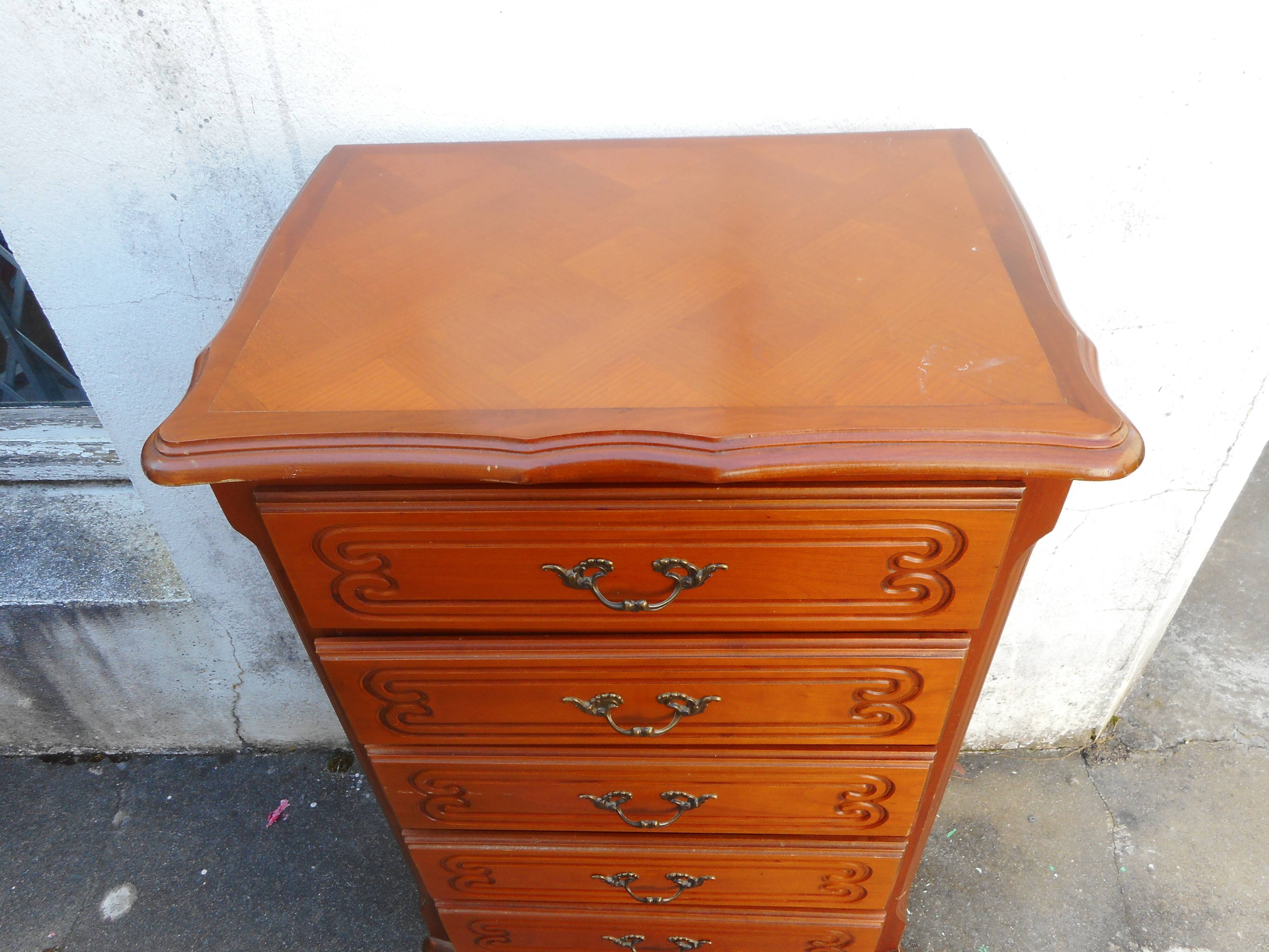 Cherry wood cabinet with 5 drawers