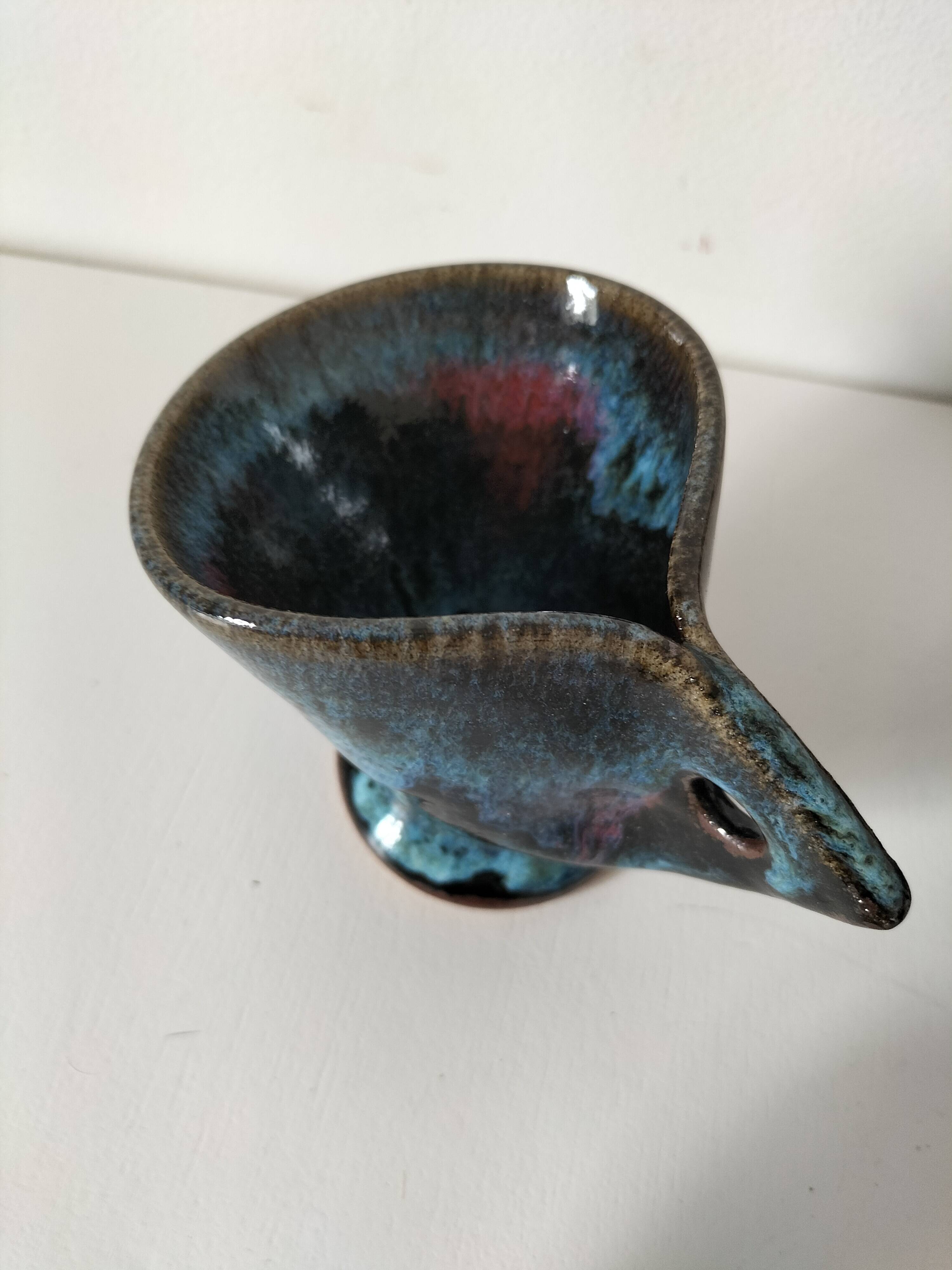 4 sculptural stoneware cups by Philippe Monroig