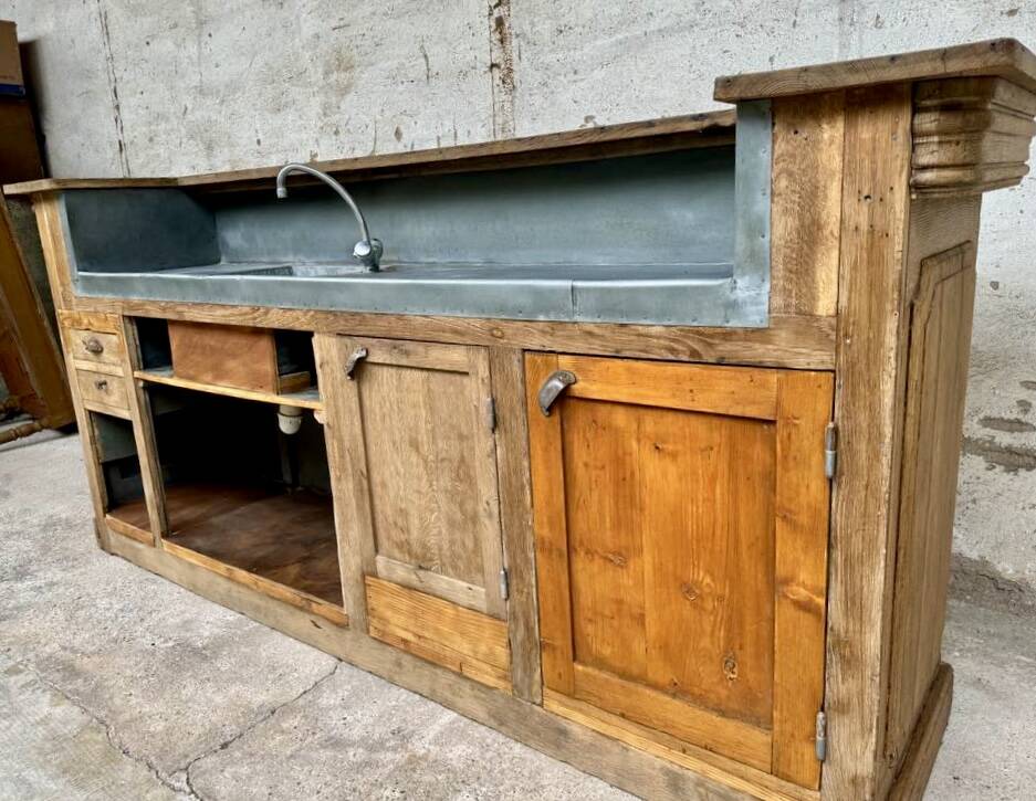 Old oak restaurant bar counter from the early 20th century