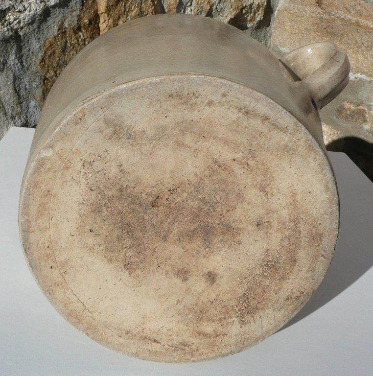Pot or jug in glazed beige sandstone