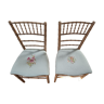 Paire de chaises anciennes style Napoléon en tapisserie