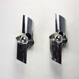 Pair of chrome wall lamps 70s