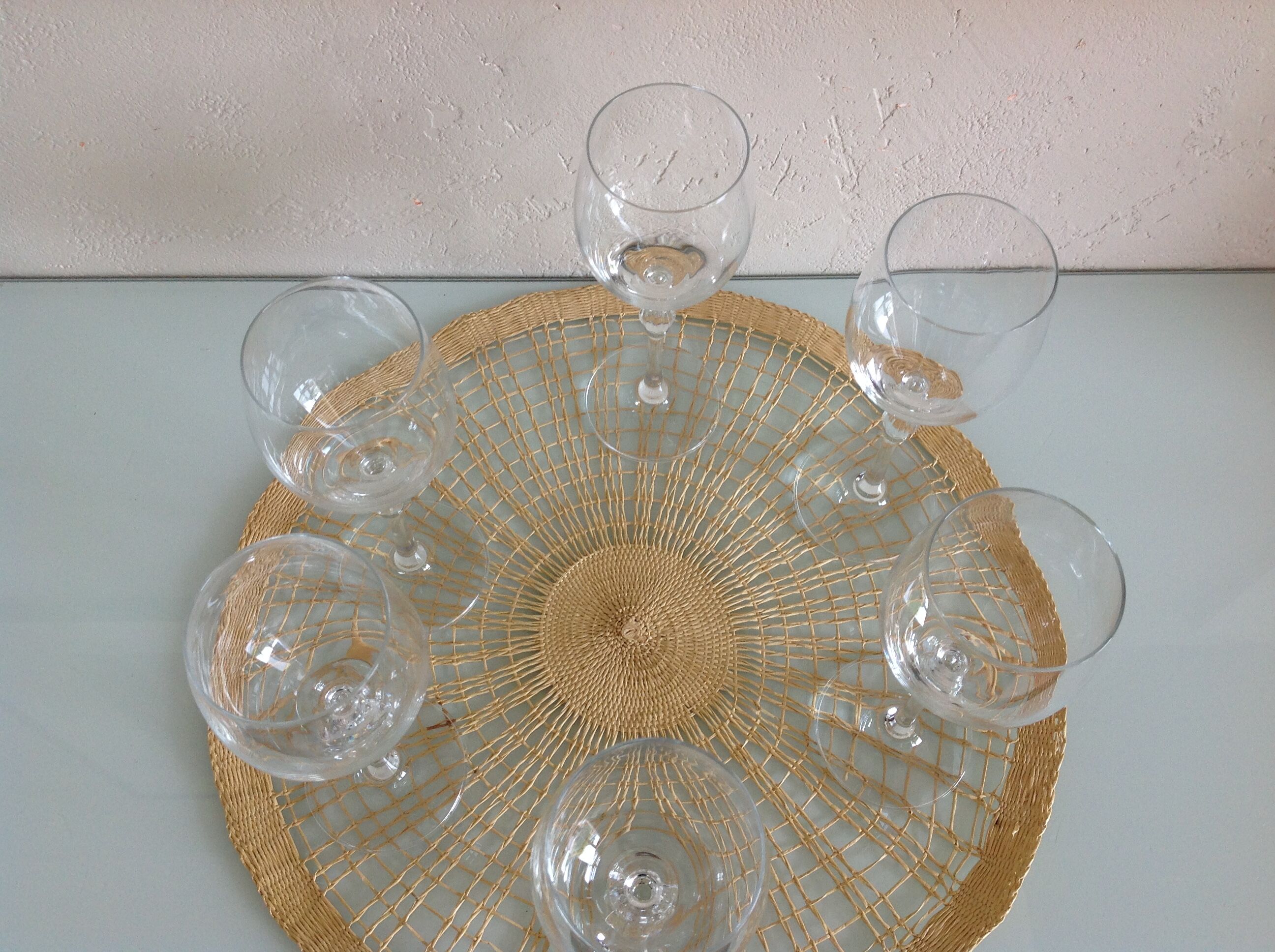 Set of six vintage stemmed glasses from the 60s-70s