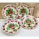 7 assiettes à dessert XIX Sarreguemines décor au pochoir