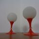 Glass and Plastic Tulip Bedside Lamps, 1970s, Set of 2