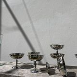 8 silver-plated metal cups 1970