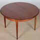 Table de repas ronde extensible en teck, design scandinave, 1960