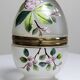 Antique 19th-20th century frosted enamelled glass and brass egg box