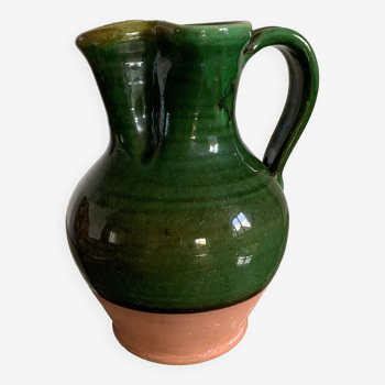 Enamelled terracotta carafe pitcher