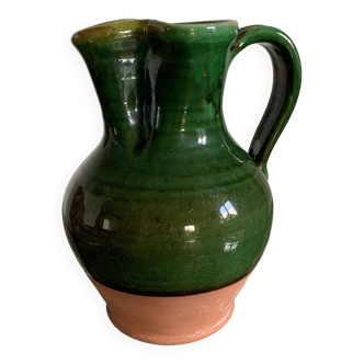 Enamelled terracotta carafe pitcher