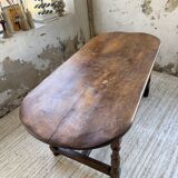 19th century oval solid oak table