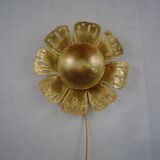 Brass plate flower sconce by Svend Aage Holm-Sörensen for Holm-Sörensen, Denmark.