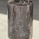 Black petrified wood side table with beige stripes, fine mesh, H35 D24 - 33