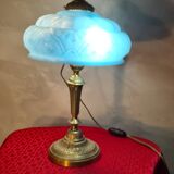 Bronze and blue opaline lamp 42x24