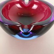 Large Murano Glass "Multi-Color" Bowl Element Shell Ashtray Murano, Italy, 1970s